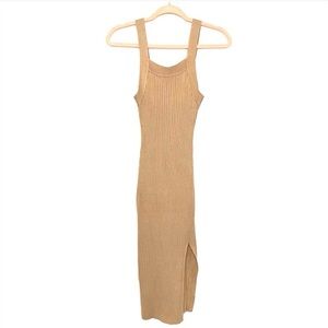 Abercrombie & Fitch Tan Ribbed Midi Dress NWOT